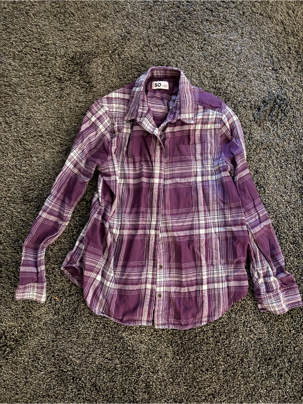 SO Purple and White Plaid Shirt